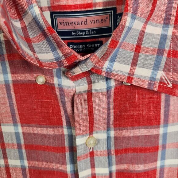 Vineyard Vines Mens Long Sleeve Plaid Print Crosby Shirt Size L - Picture 4 of 6